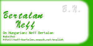 bertalan neff business card